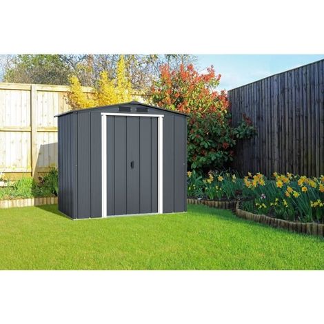Abri de jardin - Métal - DURAMAX - 2,47 m² - 0,33 mm - Anthracite - DUECO64PR (1/5)