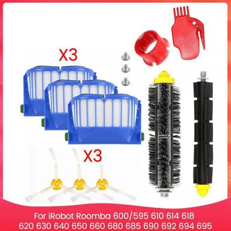 Kit de Pièces de Rechange pour Aspirateur pour Irobot Roomba Série 600 595 610 614 618 620 630 640 650 660 680 685 690 692 694 695 (1/4)