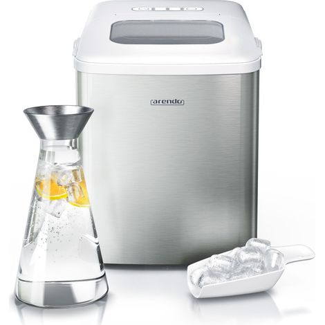 Arendo Eiswürfelmaschine 120 Watt mit 1,5 Liter Wassertank Eiswürfelbereiter, Ice Cube Maker, Eiswürfel in 8 - 9 Minuten, 10 - 12 kg / 24 h, leise
