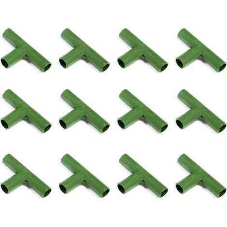 Connecteur pour Poteaux de Treillage Connector Modèle 11mm PP Vert 12 Pièces pour Serre et Jardins (1/5)