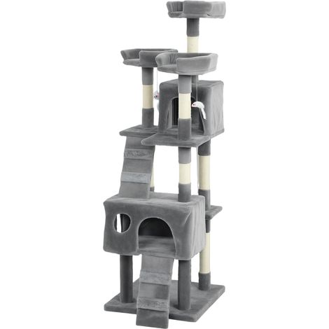 Arbre À Chat 153 Cm Avec Cabane Et Hamac Griffoir En Sisal Pour Chat (1/5)