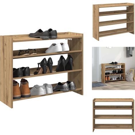 Étagère à chaussures chêne artisanal 80x25x62cm bois ingénierie - Étagère À Chaussures - Étagères À Chaussures - Rangement De Chaussures - Armoire À Chaussures (1/5)