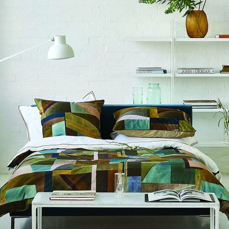 Housse de Couette imprimée en Percale de Coton, Maple Tree Celadon (1/3)