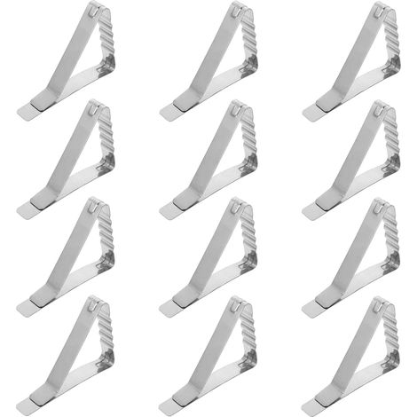 Lot de 12 pinces à nappe - grandes, épaisses et robustes - idéales pour une utilisation en extérieur - supports de nappe - pinces pour table (1/5)