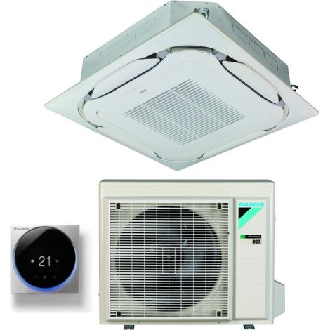daikin bluevolution kassetten-klimagerät round flow 18000 btu fcag50b r-32 wi-fi optionala++/a+ klasse mit standardgrill im lieferumfang - italienische garantie r-32,wired control madoka silver brc1h5 (1/4)