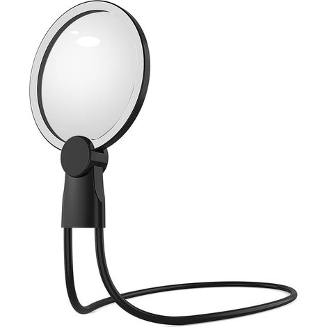 Lupa de escritorio iluminada de 5,1" con aumento de 3x y soporte, lupa de lectura grande con luz para personas mayores. (1/5)