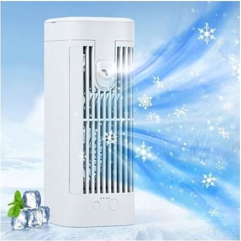 (Weiß.) Mini-Tragbare Klimaanlage – Tischventilator – Persönlicher Luftkühler – Leiser Luftvernebler (1/5)