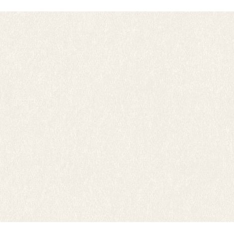 Papier peint intissé uni blanc crème Tapisserie structurée effet métallique Papier peint moderne lavable idéal pour couloir (1/4)