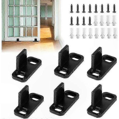 Set mit 6 robusten Kunststoff-Schiebetürführungen, 45 x 20 x 24 mm, geräuschdämpfende Bodenstopper mit Schrauben für ein sanftes und leises Gleiten (1/5)