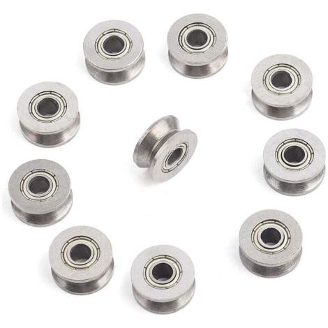 10 Stück V624ZZ V-Nut-Stahlkugellager, Mini-Kugellager, Kugellager, für Linearführungssysteme, 4 x 13 x 6 mm