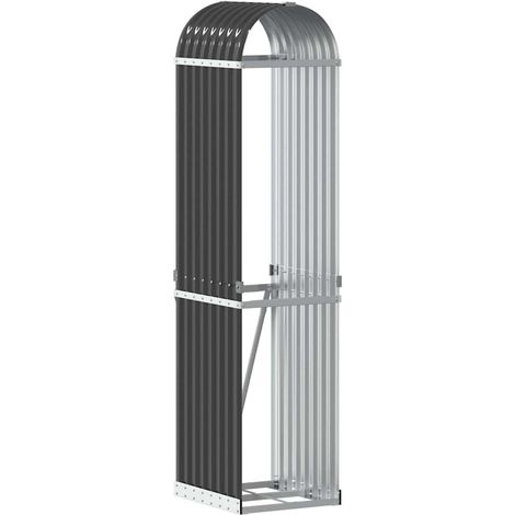 Holzlager anthrazit 40x45x170 cm galvanisierter Stahl