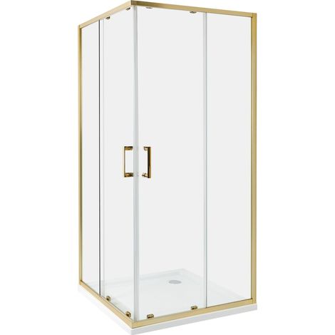 Duschkabine TELA 90 x 90 x 185 cm Gold