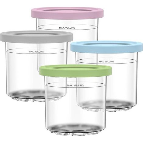 Recipientes para hielo, Tarros para almacenar hielo, Aptos para las series NC301, NC300 y NC299AMZ, Rosa, verde, gris y azul, Juego de 4 (1/5)