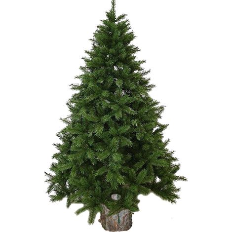 Albero di natale con tronco legno artificiale verde folto cm 180 210 230 270 decorazioni addobbi natalizi ambiente casa ignifug - MISURA: Albero con tronco cm 270 (1/5)