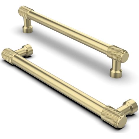 Tiradores de latón para muebles (distancia entre agujeros de 160 mm) para armarios, cocinas y cajones (2 unidades) (1/5)