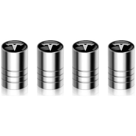 (4PCS Argent T) 4 nouveaux bouchons de valve de pneu en métal compatibles avec les modèles 3Y, X et Z. Protection anti-poussière et anti-fuite pour la tige de valve de pneu. (1/5)