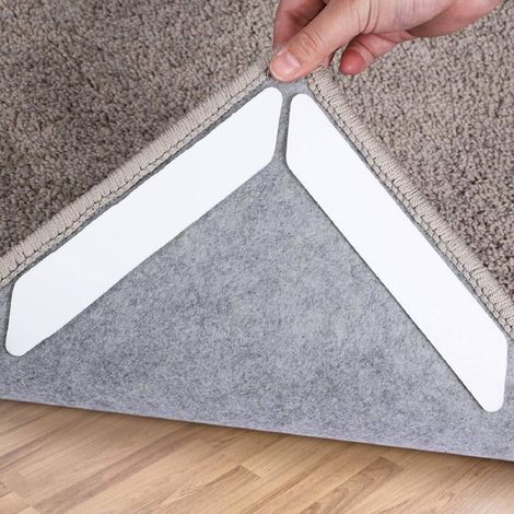 Ruban Adhésif pour Tapis, 16 pcs Amovibles et Lavables pour Empêcher le Glissement (1/4)