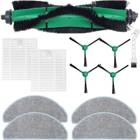 ALLIANDISAccessoires pour iRobot Roomba Combo Essential Y0112 Y0110 Y011240 Y01040 pièces de Rechange pour aspirateur Robot, Brosse rotative + 2 filtres + 4 Chiffon Nettoyage + 4 brosses latérales (1/4)