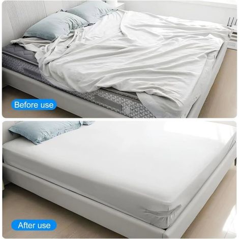 Supports pour drap-housse lot de 4 en plastique résistant avec fixation antidérapante, compatible tous types de matelas (1/5)
