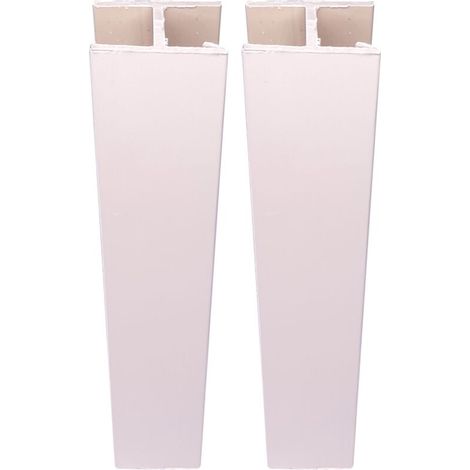 Set mit 2 geraden PVC-Sockelverbindern, 150 mm hoch, weiß. Sockelverbinder für die Küche. Einfache Montage.