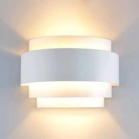 Green Mobility-Applique murale LED moderne blanche – H 25 cm x L 13,2 cm – Abat-jour métal – Éclairage doux pour salon et chambre (1/5)