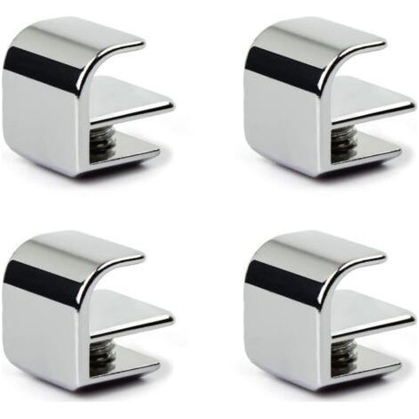4 Pieces Shower Door Knobs, Glass Clamps Holds 3-6mm Thick Glass, Shower Cabinet Handle for Shower Doors, Glass Doors, Sliding Doors, No Drilling (1/4)