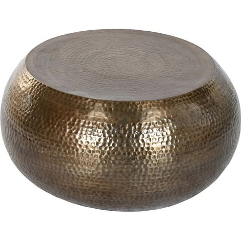 Table basse élégante en aluminium doré - doré martelé élégant (1/3)