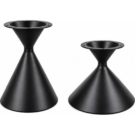 Table basse lot de 2 pièces structures en fer un pied haut et un pied bas finition noire poudrée patins de protection antidérapants (1/5)