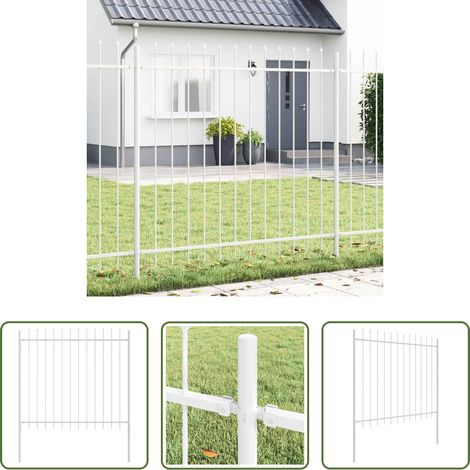Gartenzaun Weiß -  Gartenzaun Weiß 1,7 x 1,5 m Pulverbeschichteter Stahl (1/5)