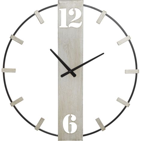 Wanduhr SILVERY, Metall, weiß, 61x63 cm