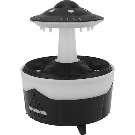 Humidificateur UFO Raindrop avec lumières colorées, télécommande, minuterie, diffuseur d'arômes, 100-240 V, noir, prise UE (1/5)