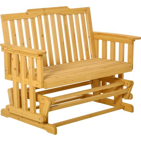 Panchina 2 Posti a Dondolo da Giardino 124x76x95 cm in Legno (1/5)