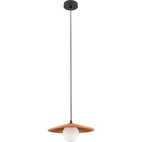 Suspension Luminaire D285 Pour Ampoule LED G9 Terracotta et Noir ZAMBELIS 2598 - Blanc chaud - 3000K
