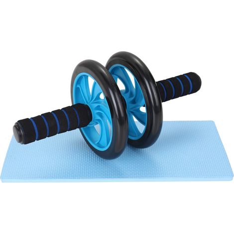 Kit complet 5 en 1 pour exercices de musculation et de fitness : roue abdominale, poignée de pompe, corde à sauter, pince de musculation et tapis de genoux. (1/5)