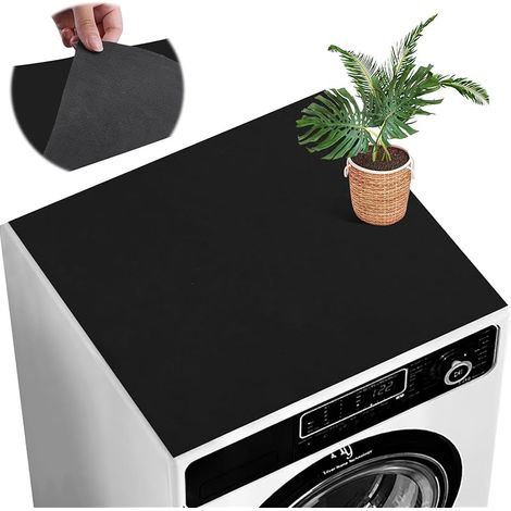 Housse Machine a Laver Dessus Tapis Lave Linge 60x60cm Couverture de Protection Antidérapant Tapis Couvre Seche Linge Impermeable pour Buanderie Plan de Travail de Cuisine (Noir) (1/5)