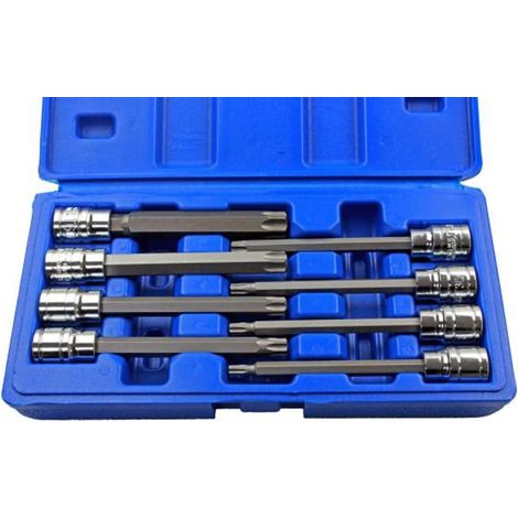 Coffret de 8 Douilles Torx Longues T25 à T60 110 mm Entraînement 3/8 Pour Mécanique (1/3)