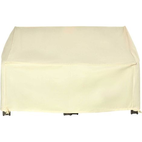 Housse de coussin Outsunny Housse de canapé exterieur étanche, housse de banc de jardin 600D tissu oxford, bache de canapé extérieur pour balcon, terrasse, 140 x 84 x 56/94 cm, beige (1/5)