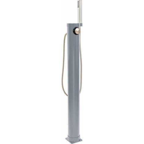 Douche solaire droite PVC grise 9L – Mitigeur multi-positions – Douchette flexible – Construction durable en PVC (1/4)
