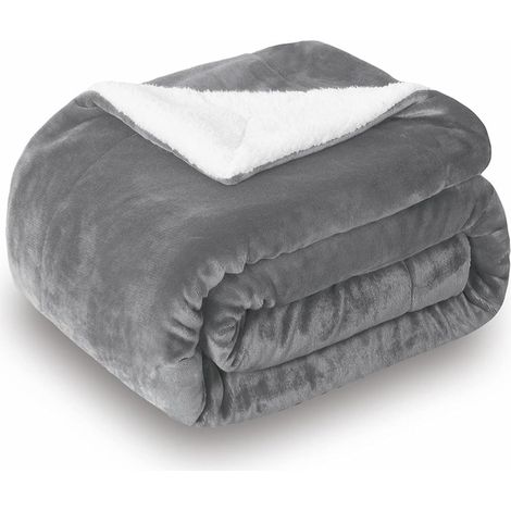 Couverture 200x150 cm Plaid Epais Polaire et Confortable Couverture Canape Super Douce Couverture Sherpa Couverture lit 2 Personne