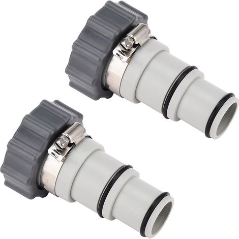 Adaptateur de Tuyau 1.25-1.5 Pouces pour Pompe Intex Fit ARU avec 2 Connecteurs, 2 Tampons et 2 Clamps -KZQ (1/5)