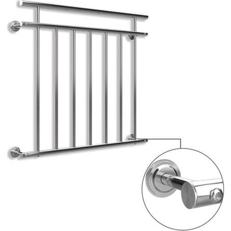 Le Poisson Qui Jardine – Balustrade de balcon en inox 90 cm de hauteur – Protection anti-chute élégante – Pour fenêtres jusqu'à 86 cm de large (1/5)