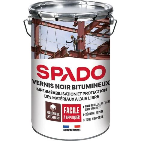 Vernis Bitumineux Noir - Protection des Surfaces Extérieures - Imperméabilisant - Formule Anti-Rouille, Anti-Acide, Anti-Humidité - 4 Litres (1/4)