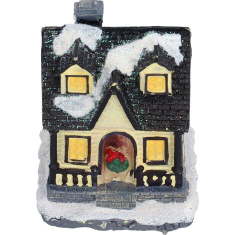 Village de Noël illuminé par des LED écologiques et haute luminosité, idéal pour décorer et offrir. (1/5)