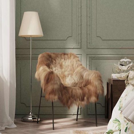 Housse de chaise en peau de mouton islandaise Marron 70x110 cm (1/5)