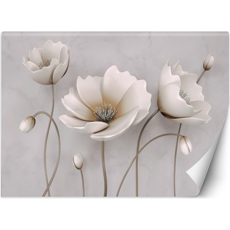 Papier peint fleurs abstraites - 200 x 140 cm (1/4)