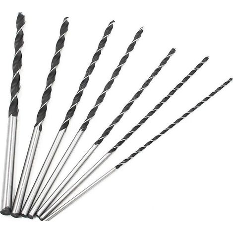 Punte da trapano elicoidali extra lunghe da 300 mm, set di 7 utensili in acciaio temprato ad alto tenore di carbonio da 4-10 mm per forare il legno (1/3)