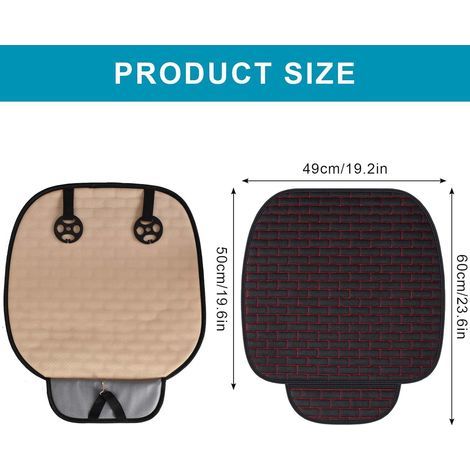 Car Seat Cushion, Universal Car Seat Cushion, Soft Front Seat Cushions, Non-Slip Car Seat Cushion, Scratch-Resistant Car Seat Cover (Black-Red) (1/5)