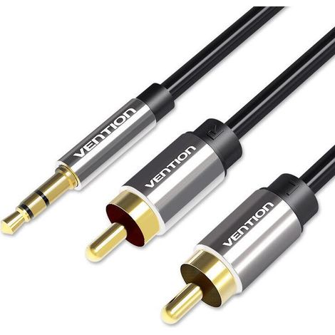 Cable Estéreo Vention BCFBG/ Jack 3.5 Macho - 2x RCA Macho/ 1.5m/ Negro (1/4)