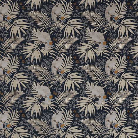 Boutique Umbrella Bird Navy Wallpaper Rose Gold Tropical Paste The Wall Vinyl (1/4)