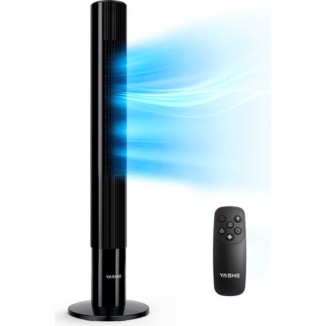 Ventilateur tour silencieux , 3 vitesses-oscillation- minuterie-mode nuit-télécommande-afficheur LED éteignable
